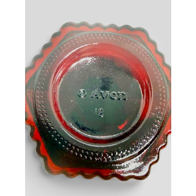 Glass Vintage Avon 1876 Cape Cod Ruby Red Collection 4 1/2” Wine Glasses - A Pair For Sale - Image 7 of 11