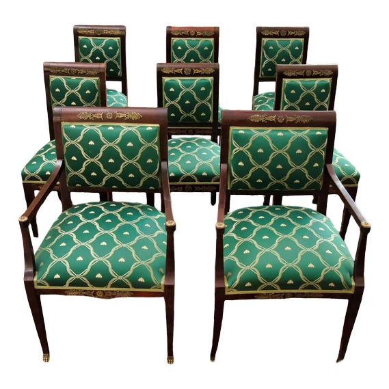 Empire Chairs and Armchairs, Set of 8 For Sale