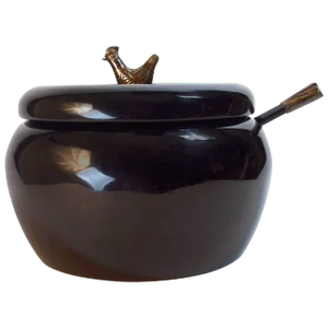 Lacquered Serving Bowl With Bird Finial