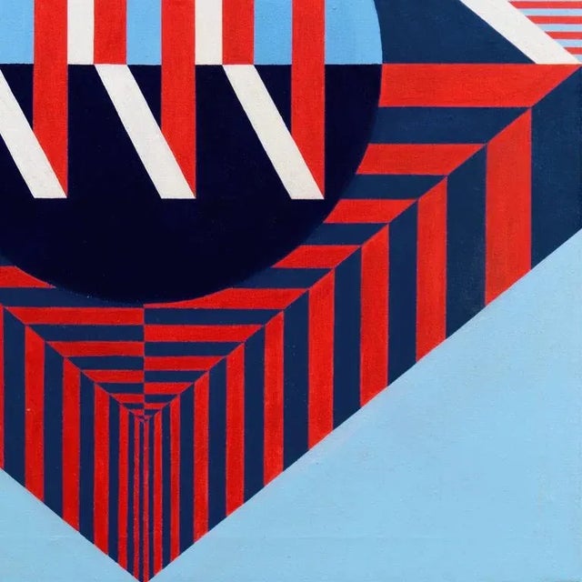 1970s 'Flag Medley' Circa 1970s; Pop Art, Americana, Modernist American Constructivist Oil For Sale - Image 5 of 8