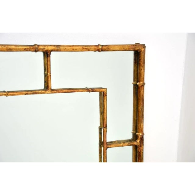 1970s Vintage Italian Gilt Metal Mirror, 1971 For Sale - Image 5 of 12