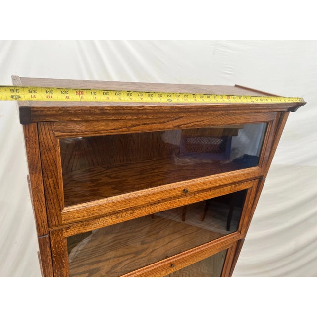 Vintage Sectional Bookcase Lawyer Barrister Storage Case Four Stacking Shelves For Sale - Image 13 of 15