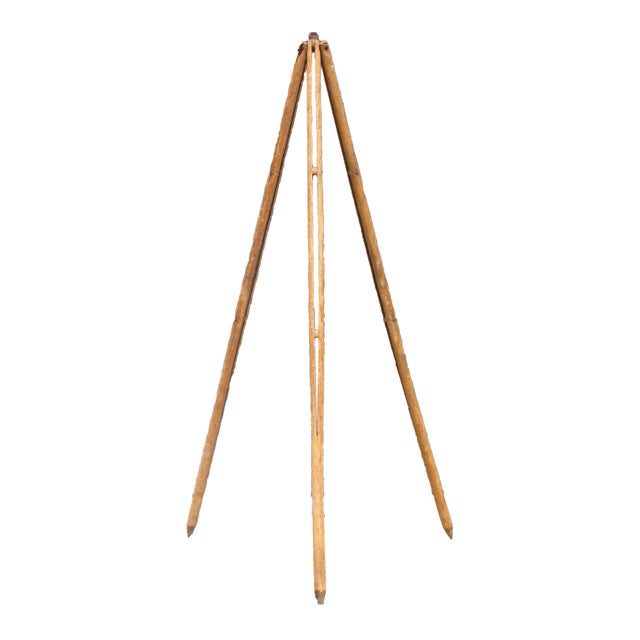 Antique Surveyor Wood Industrial Transit Tripod For Sale