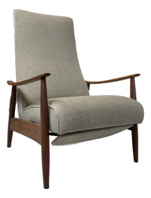 1950s Mid-Century Walnut Recliner in the Style of Milo Baughman for Thayer Coggin