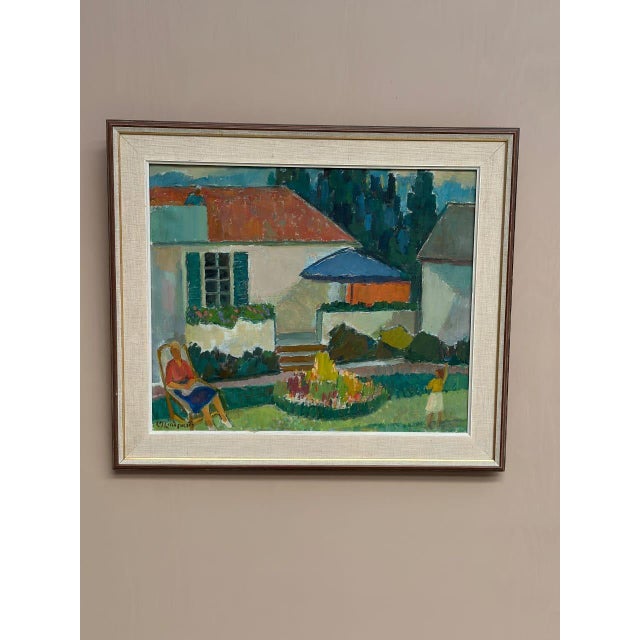 Mid-Century Modern Carl Magnus Lindqvist, Summer Cottage, 1960s, Oil on Canvas, Framed For Sale - Image 3 of 18