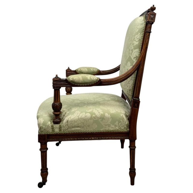 19th Century French Walnut Open Armchair For Sale - Image 10 of 14