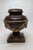 Vintage Italian Renaissance Style Glazed Ceramic Embossed Urn, Gold & Brown For Sale - Image 4 of 12