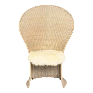 Rattan Cobra Chair in Dove Grey For Sale