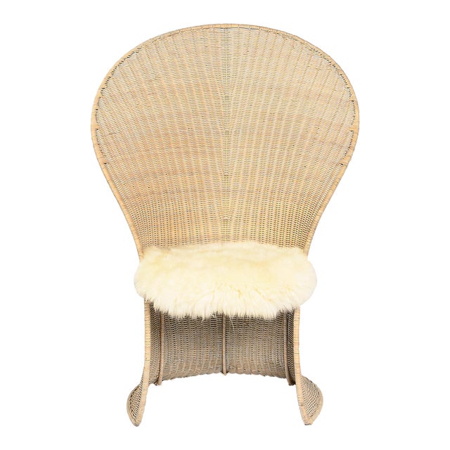 Rattan Cobra Chair in Dove Grey For Sale