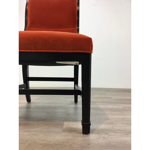 Henredon Modern Orange Velvet Dining Chairs Set of Four Chairish