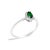 10K White Gold 5X3MM Oval Green Emerald and Diamond Accent Halo Ring (I-J Color, I1-I2 Clarity) - Ring Size 7 For Sale - Image 4 of 7