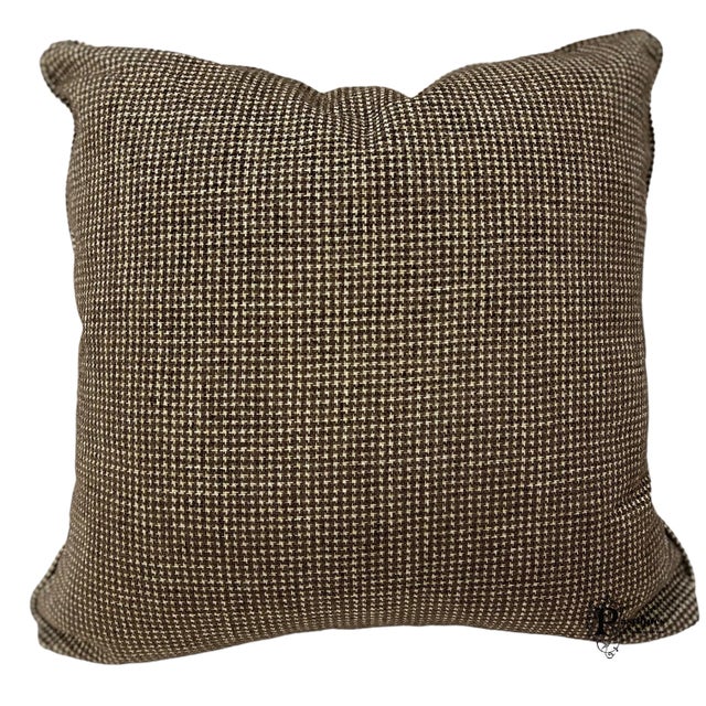 Contemporary Contemporary Bernhardt Transitional Style Houndstooth Print Duck Down Throw Pillows - Pair For Sale - Image 3 of 8