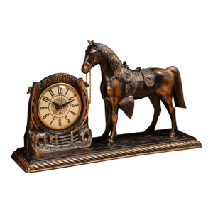 Vintage Electric Equestrian Copper Clock by Lanshire