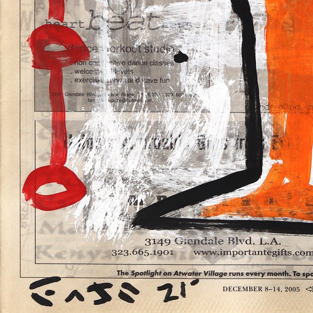2020s Orange You Tipsy - Original Pop Street Art Acrylic Painting on Newspaper by Gary John For Sale - Image 5 of 5
