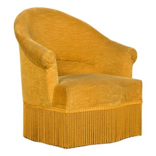 Napoleon III Style Velvet Crapaud Armchair, Provence, 1940 For Sale