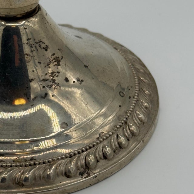 Mid 20th Century Vintage Mid-Century Sterling Silver Weighted 3-Arm Duchin Creation Candelabra - A Pair For Sale - Image 5 of 10