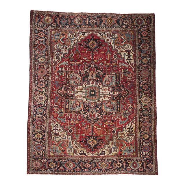 Late 19th Century Persian Serapi Rug, 11'09 X 14'10 For Sale