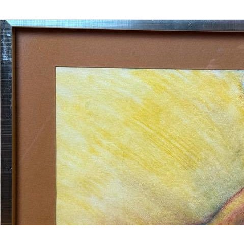 Metal 1990s Original Andi Pepper Expressive Nude Figure Study Drawing Vibrant Mid Century Modern Style For Sale - Image 7 of 11