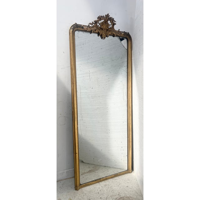 Gold Rococo Style Gilded Mirror in Wood and Gilded Stucco, 1800s For Sale - Image 8 of 13