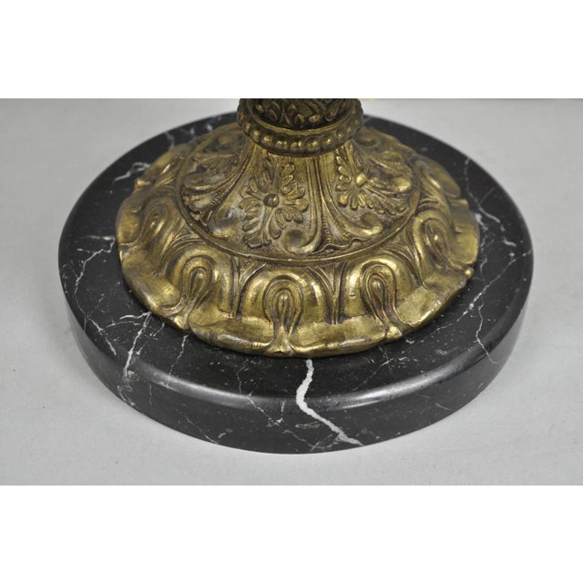 Antique Italian Renaissance Gold Bronze Figural Twin Handle Urn Large Table Lamp For Sale - Image 9 of 11