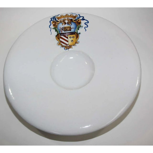 Vintage 20th Century glazed earthenware white underglaze hand painted stoneware large Talavera bowl, kiln fired. Spanish...