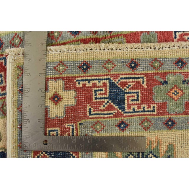 Kazak Rug 3’3” X 4’9” Beige Wool Tribal Hand-Knotted Oriental Carpet For Sale - Image 12 of 12