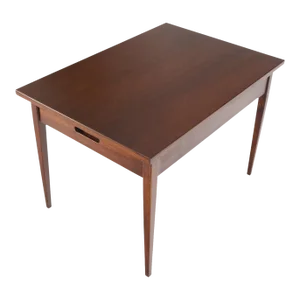 1970s Knoll Risom One Drawer Oiled Walnut Tapered Legs Side Table