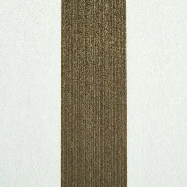 Transitional Schumacher Edwin Stripe Medium Wallpaper in Mushroom For Sale - Image 3 of 3