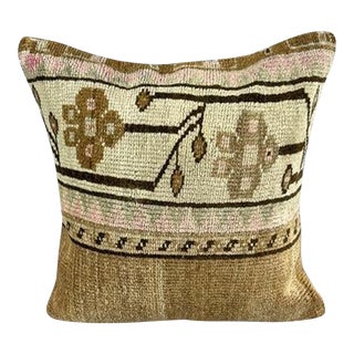 20 x 20 Rug Pillow Horizon Whispers Turkish Pillow Cushion Cover For Sale