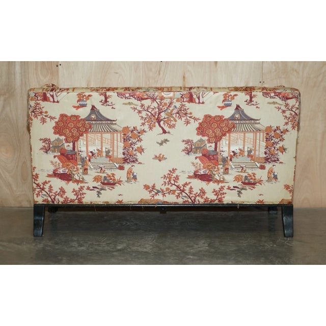 Traditional Rare Circa 1880 Howard & Sons Aesthetic Movement Chinoiserie Two-Seat Sofa With Claw & Ball Feet For Sale - Image 3 of 12