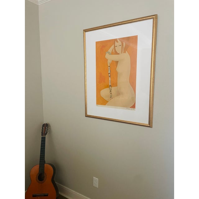 1981 Hand-Signed Lithograph Ea by Alain Bonnefoit | Large Framed French Figurative Nude | Artist’s Proof For Sale In Houston - Image 6 of 9