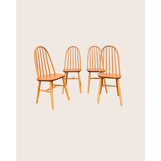 Wood Hoop Back Dining Chairs, 1960s, Set of 4 For Sale - Image 7 of 7