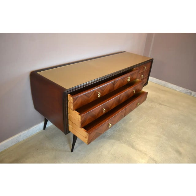 Vintage Italian Nine-Drawer Commode Attributed to Vittorio Dassi, 1950s For Sale - Image 6 of 12