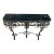 Large Heavy Wall Wrought Iron Base Marble Top Console Hall Entry Table For Sale