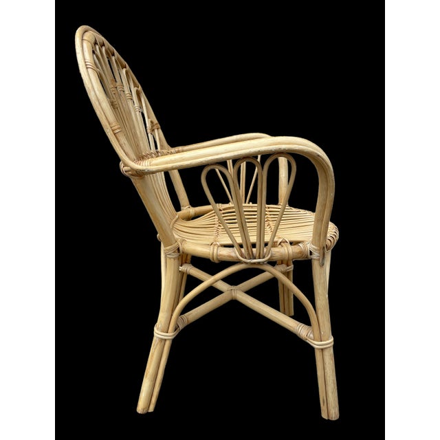 Wood Vintage Armchairs in Rattan, 1970s, Set of 3 For Sale - Image 7 of 10