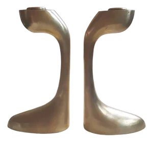 Italian Brass Candleholders, Set of 2