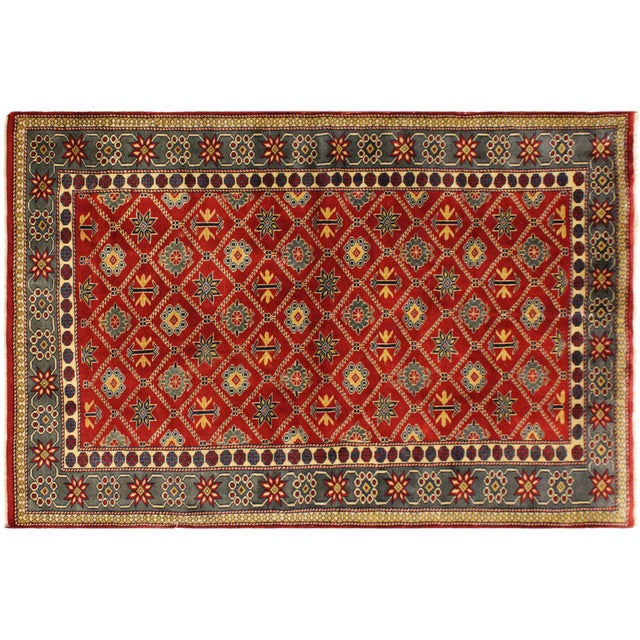 Shabby Chic Shirwan Red/Gray Wool Rug - 4'3''x5'11'' For Sale - Image 9 of 10