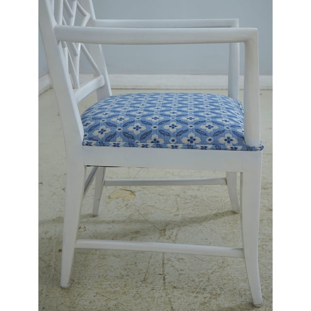 Set of 4 White Painted Chinese Chippendale Dining Room Armchairs For Sale - Image 13 of 17