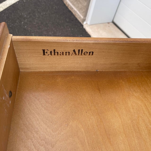 1980s Ethan Allen Heirloom Nutmeg Maple Custom Room Plan 24" Shutter Door Unit With Bookcase Top