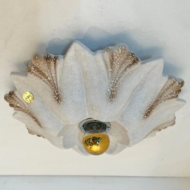 Flower Shell White Sand Ceramic Wall Light from Hustadt Keramik, Germany, 1970s For Sale - Image 4 of 13