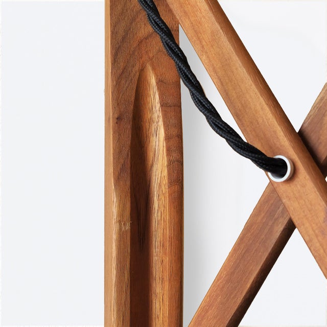 Wood Small Scissor Concertina Wall Lamp by Erik Hansen, 1960s For Sale - Image 7 of 8