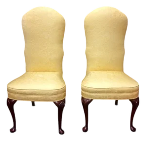 Vintage Yellow Accent Chairs, the Pair