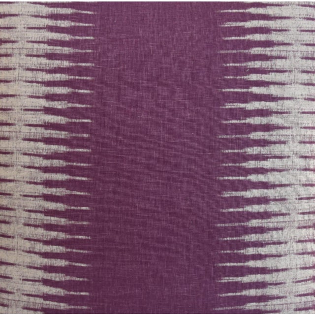 Peter Dunham Peter Dunham Designer Pasha Lavender Linen Ikat Feather/Down Pillow For Sale - Image 4 of 8