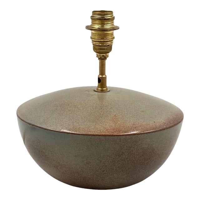 1960s Mid-Century Modern Green Ceramic Lamp Base, Alain Di Bin France For Sale