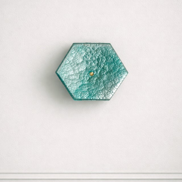 Hexagonal Murano Glass Wall Sconces, Set of 2 For Sale - Image 4 of 7