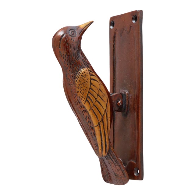 Red Brass Woodpecker Door Knocker Chairish