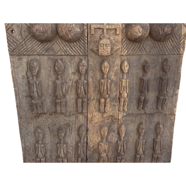 Rare Old Granary Dogon Door W/Nomoo Ancestors Mali African 68"h For Sale In New York - Image 6 of 9