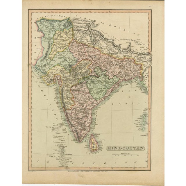 This map, titled "Hindoostan," was published by C. Smith, a prominent London map seller, on January 6, 1808, from No. 172...