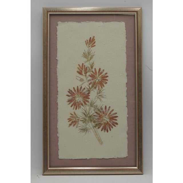 Set of 5 Vintage Pressed Wildflower Art on Hand Deckled Edge Paper For Sale In Philadelphia - Image 6 of 11