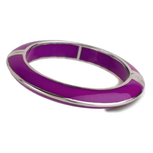 Miriam Salat Candy Pink Sterling Silver Resin bangle For Sale - Image 18 of 18